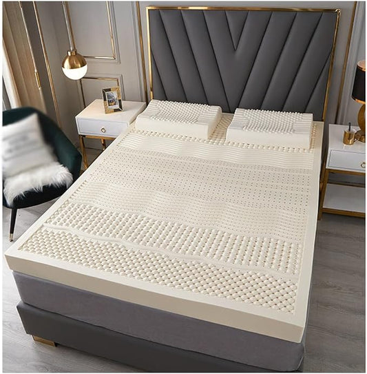 KLUFO 100% Natural Latex Mattress,Compression and No Deformation,Honeycomb Pore Ventilation,Soft and Comfortable, Latex Mattress,7.5cm,135x190cm(53x75in)