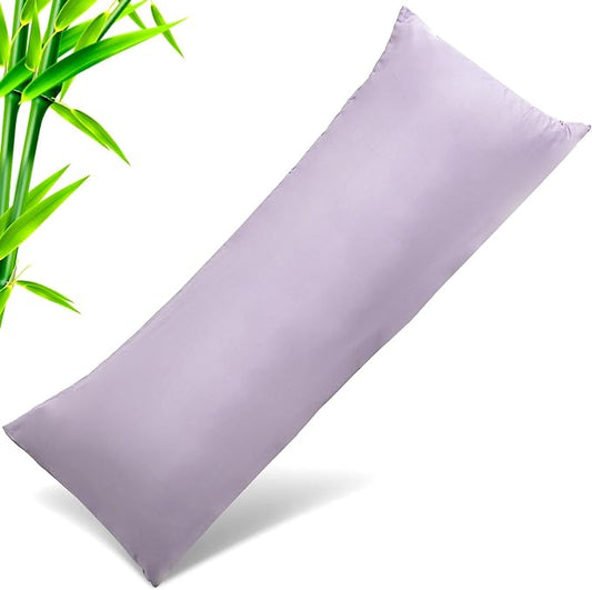 TELUS Body Cooling Pillow Cases Cover, Bamboo Rayon Pillowcases with Zipper Closure, Cool and Breathable Pillow Cover for Hot Sleepers and Night Sweats, 20x54 inches, Purple