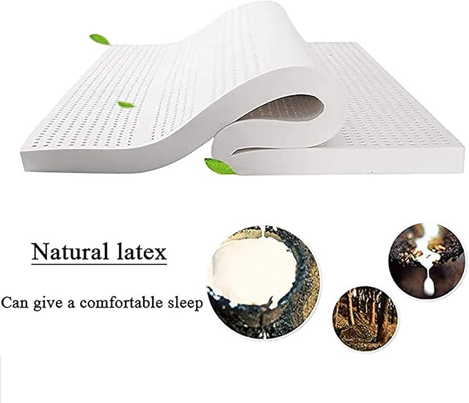 Natural Latex Mattress, 1/2/3/4In Medium Soft Organic Mattress Foldable Floor Sleeping Bed,King,76x80x1in