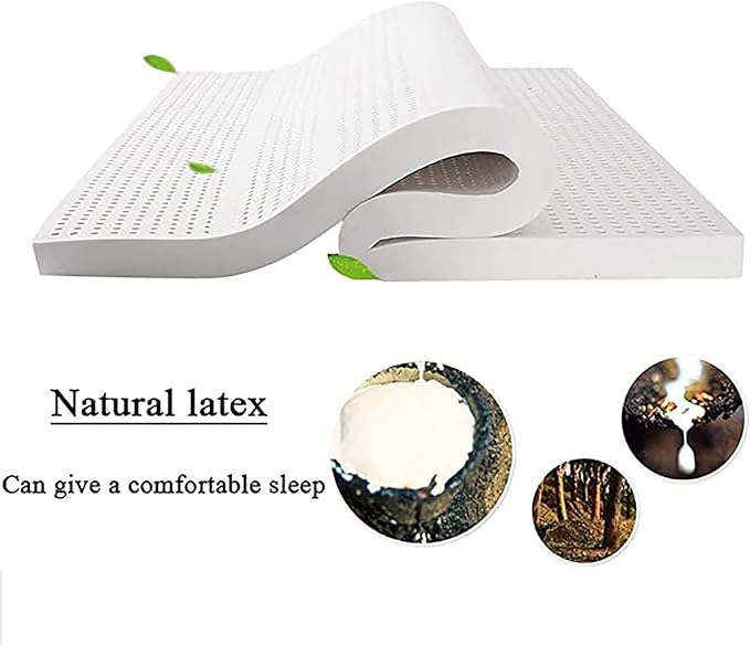 Natural Latex Mattress, 1/2/3/4In Medium Soft Organic Mattress Foldable Floor Sleeping Bed,Queen,60x80x3in