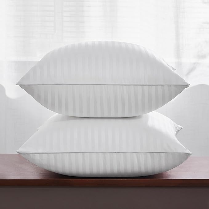 Oubonun 16 x 16 Throw Pillow Inserts, Firm and Fluffy Decorative Square Pillows for Couch Bed Sofa with Soft Cotton Cover White Cushion with Down Alternative Pack of 2