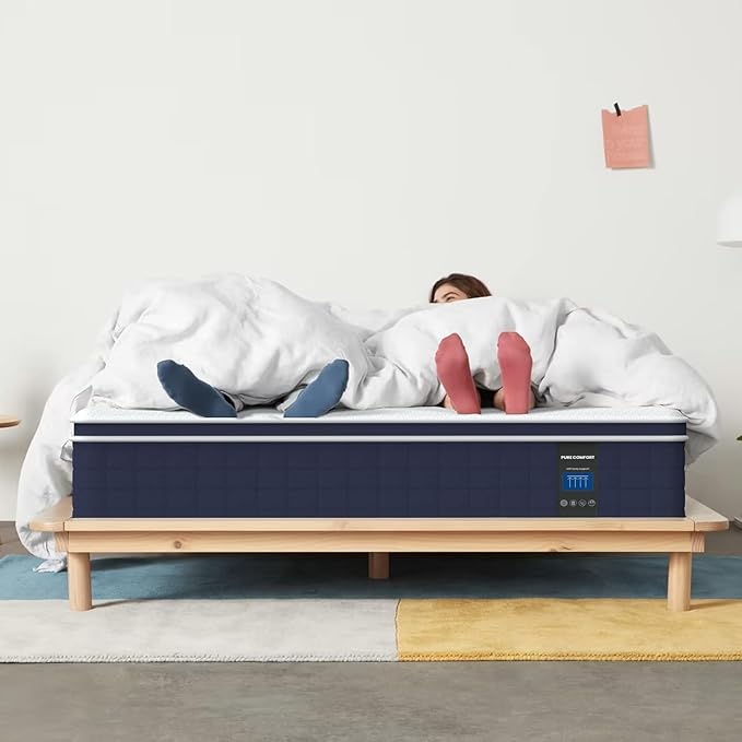 Coolvie 12 Inch Hybrid Twin XL Mattress -Firm Feel -Support Foam with Strong Pocket Springs - Extra Lumbar&Shoulder Support for Back&Stomach Sleepers, Memory Foam for Pressure Relief,XL Long Size