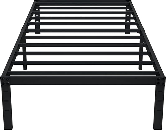 EMODA 14 Inch Twin Bed Frames No Box Spring Needed, Heavy Duty Metal Twin Platform Bed Frame, Noise Free, Easy Assembly, Black