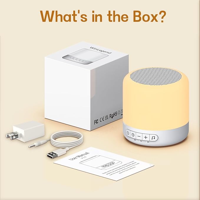 Easysleep Soundbar Speakers White Noise Sound Machine with 30 Sounds 12 Night Light 32 Volume 3 Timers Portable Sleep Machine for Office Travel Noise Canceling Lullaby & Rain Sound for Baby, Adults