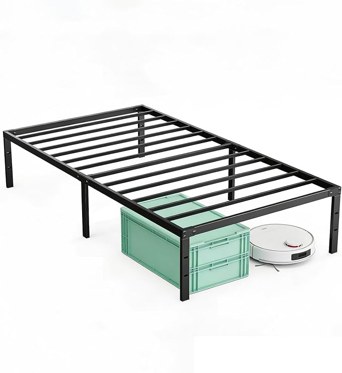 OLIXIS Twin Bed Frame, Heavy Duty Sturdy 12 Inch Metal Platform Bed Frames, Enhanced Stability & Noise-Free, Under-Bed Storage, No Box Spring Needed, Easy Assembly