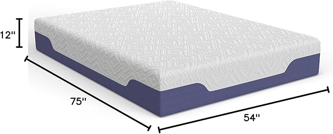 Vibe Supreme Cooling Hybrid Mattress, Innerspring and Gel Memory Foam Mattress, Fiberglass Free, 12-Inch Bed in a Box, Full
