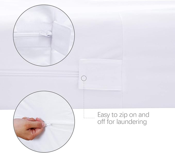Waterproof Mattress Protector (3/4/5/7/9/13Inches) King, Zippered Mattress Cover, High Profile Mattress Encasement, 6 Sides Wrapping