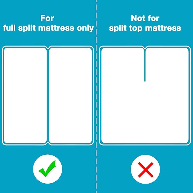 Waterproof Split King Mattress Protector for Adjustable Beds, Breathable Noiseless Split King Mattress Pad Cover, 6-18 Inches Deep Pocket, White