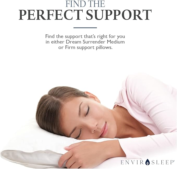 Envirosleep Dream Surrender Medium Support Pillows - Hypoallergenic Polyester Filled Cotton Shell Pillow Set, King Size 2 Pillow Set for Hotel or Home Use, by Manchester Mills