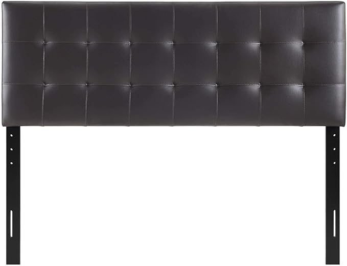 Modway Lily Tufted Faux Leather Upholstered King Headboard in Brown