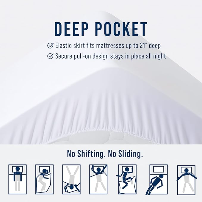 OLANLY Twin XL Quilted Fitted Mattress Pad, Elastic Fitted Mattress Topper, Cooling Soft Mattress Cover Stretches up to 21 Inches Deep, Machine Washable Mattress Protector (39x80 inch, White)