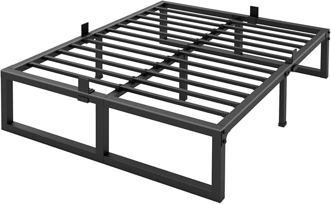 Yitong Angel 14 Inch Queen Bed Frame,3500 lbs Heavy Duty Metal Platform, Steel Slats Support/No Box Spring Needed/Noise Free/Non-Slip/Easy Assembly