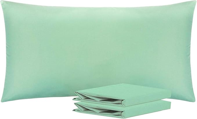 NTBAY King Pillowcase Set - 2 Pack Brushed Microfiber 20x40 Pillowcases - Soft, Wrinkle-Free, Fade-Resistant, Stain-Resistant, Sea Green Pillowcases with Envelope Closure - 20x40 Inches, Sea Green