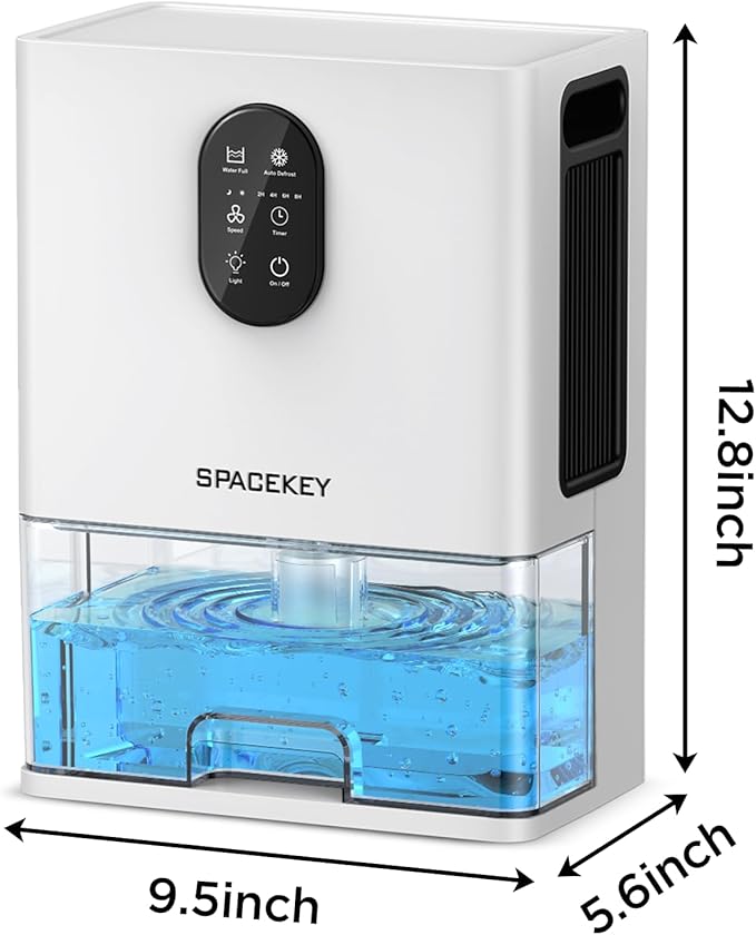 Dehumidifier, 106 OZ Water Tank Dehumidifiers for Home with Timer, 1000sq.ft Quiet Dehumidifier for Basement Bathroom Bedroom RV, Auto Shut Off, Timer, Sleep Mode, Washable Filter, 7 Color Light