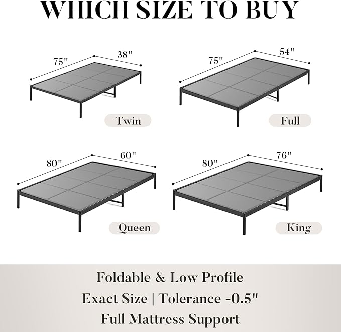 Premium Bunkie Board Twin Size (38" x 75") – High Density Mattress Support, Helps Reduce Sagging, Low Profile, Non-Slip, Moisture-Resistant, for Daybed Platform & Slatted Bed Frames