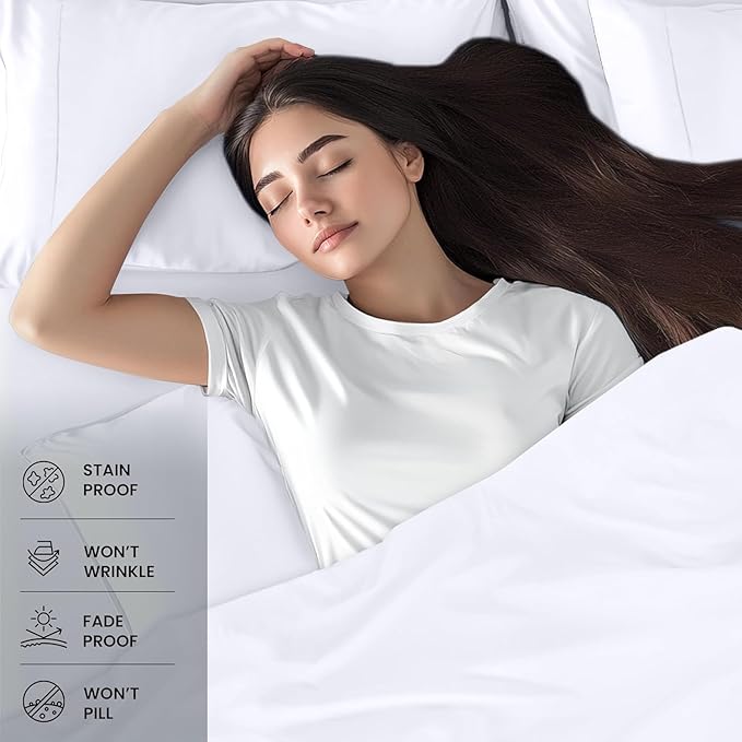 Utopia Bedding Twin XL Bed Sheets Set - Pack of 2 Sheet Sets - Perfect for Spa, Hotel, & Guest Bedroom - Brushed Microfiber - Shrinkage and Fade Resistant - Easy Care (White)