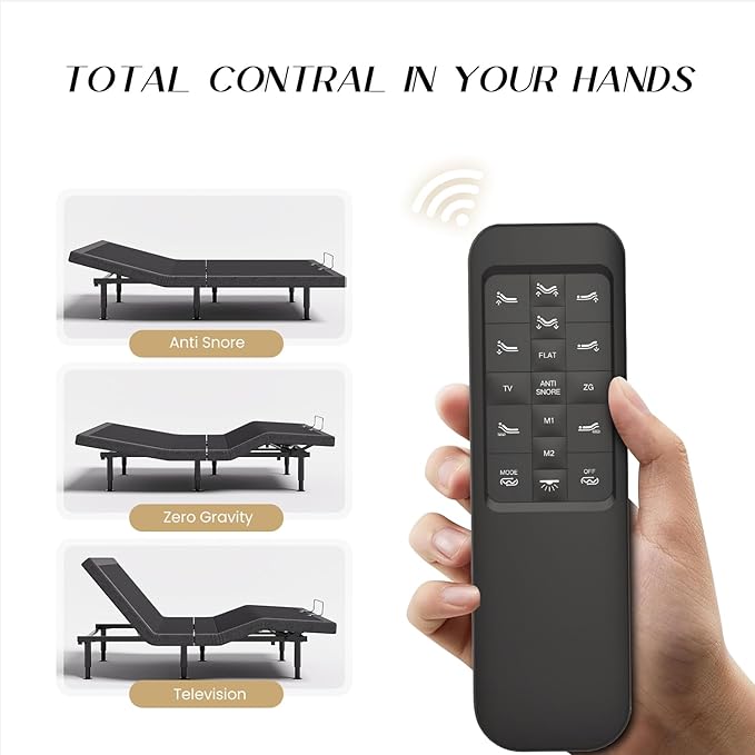 Adjustable Bed Frame Queen with Massage -Wireless Remote Electric Power Bed Foundation Under-Bed Lighting | Zero Gravity | USB PortsX2 | Height Adjustable Legs