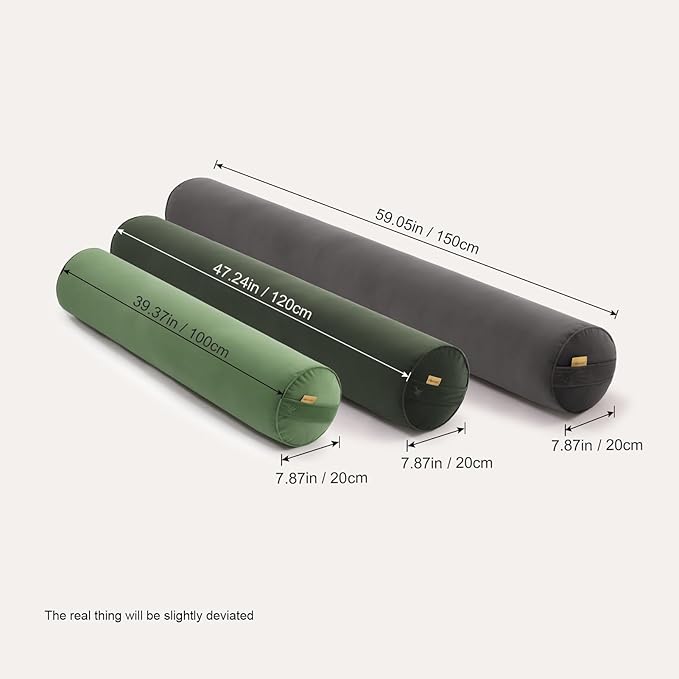 Body Pillow for Adults,Long Round Pillow,Big Cylindrical Pillow,Large Full Bolster Pillows for Side Sleepers (Jade Green, 47.24"*7.87")
