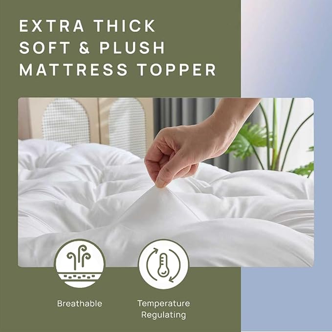 SHOUREN 5 Inch Memory Foam Mattress Topper California King for Back Pain Relief, Extra Thick Gel Memory Foam Bed Topper, Soft Fluffy Supportive Pressure Relief Mattress Pad, 72"x84"