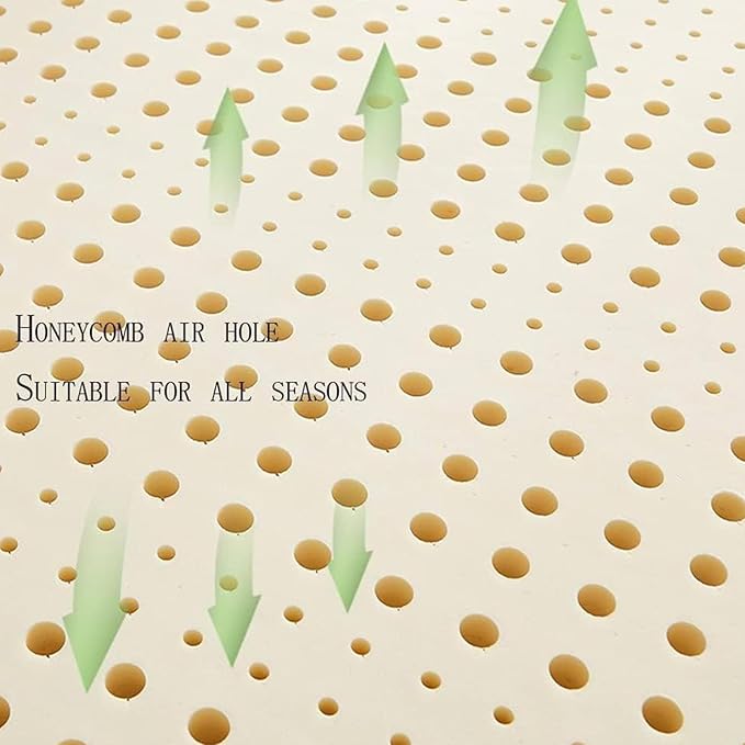 Natural Latex Mattress Topper with Organic Cotton Cover, Medium Firm 1/2/3/4 Inch Thick, Ventilation Honeycomb Latex Bed Mat, Maintain Deep Sleep,10cm,180x200cm(71x79in)