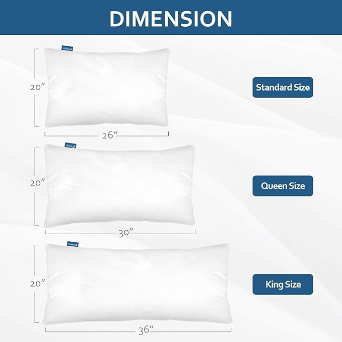 Waterproof Pillow Case Protector with Zipper 4 Pack Standard Size 20 x 26 inch White Pillow Protectors Feather Proof Pillow Covers Encasement Pillow Case