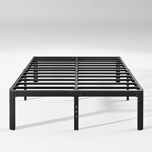 Hunlostten 14in High Heavy Duty California King Bed Frames No Box Spring Needed, Metal Platform Cal King Bed Frame with Round Corners, Easy Assembly, Noise Free, Black