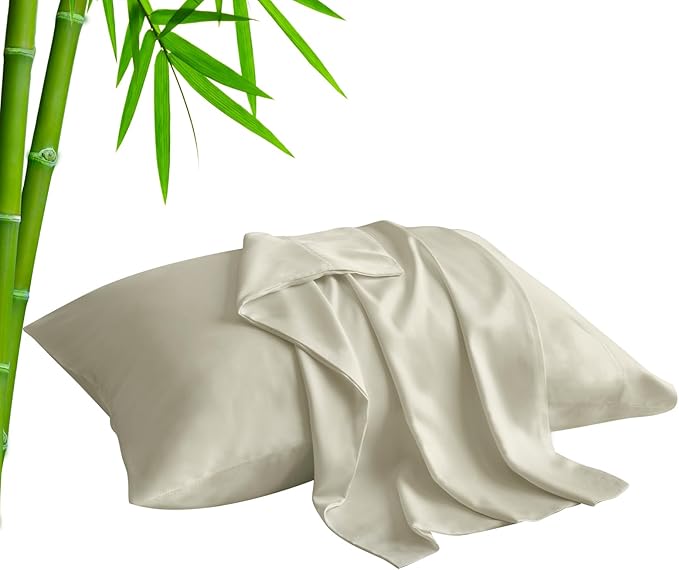 BEDELITE Linen Pillow Cases Queen Size Set of 2, Rayon Derived from Bamboo，Cooling Pillow Cases for Hot Sleepers & Night Sweats, Breathable and Silky Soft Envelope Pillowcases, 20"x30"