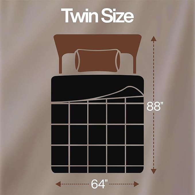 Utopia Bedding Twin Comforter Duvet Insert, Quilted Black Comforter with Corner Tabs, Box Stitched Down Alternative Comforters Twin Size 64 x 88 inches