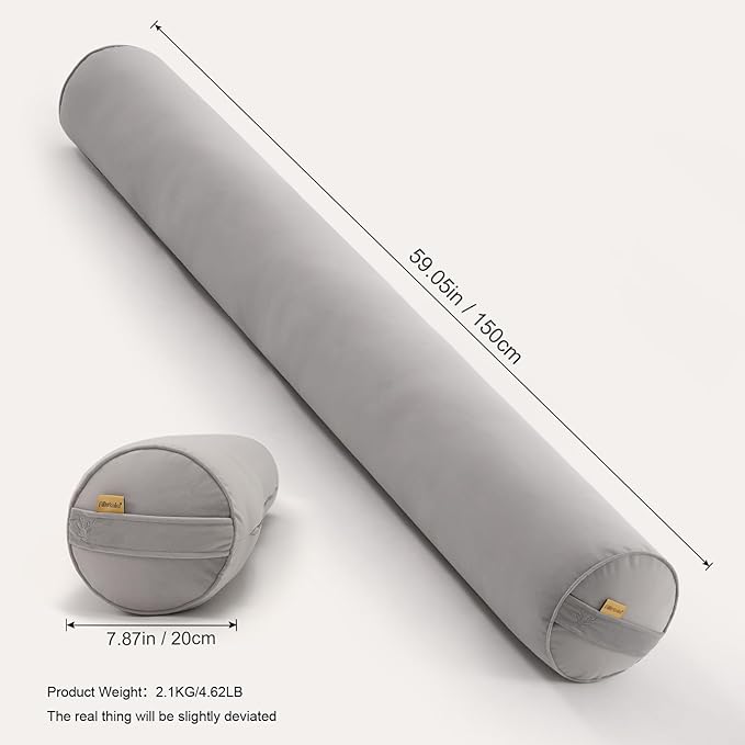 Body Pillow for Adults,Long Round Pillow,Big Cylindrical Pillow,Large Full Bolster Pillows for Side Sleepers (Zinc Gray, 59"*7.87")