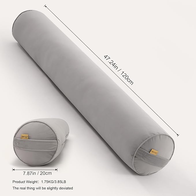 Body Pillow for Adults,Long Round Pillow,Big Cylindrical Pillow,Large Full Bolster Pillows for Side Sleepers (Zinc Gray, 47.24"*7.87")