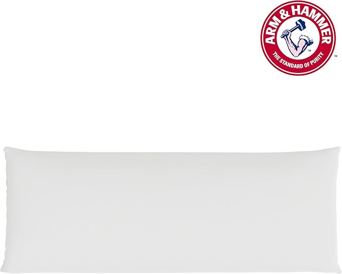 Arm & Hammer Cooling Comfort Zippered Body Pillow Cover, 20 x 54, White