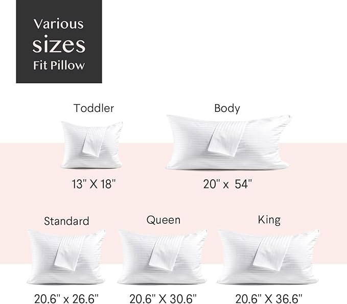 FAUNNA 600TC 100% Cotton Pillow Protectors, King Size (20x36), 2 Pack, Oeko-TEX Certified, Hotel Grade Pillow Cover with Silent Zipper, Zip Up Pillow Cases, White