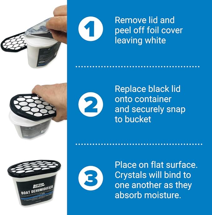 Moisture Absorber 2 Pack with Activated Charcoal Dehumidifier Bucket, Unscented Odor Absorber for Closet Basement Bathroom Boat RV, Disposable - Better Boat