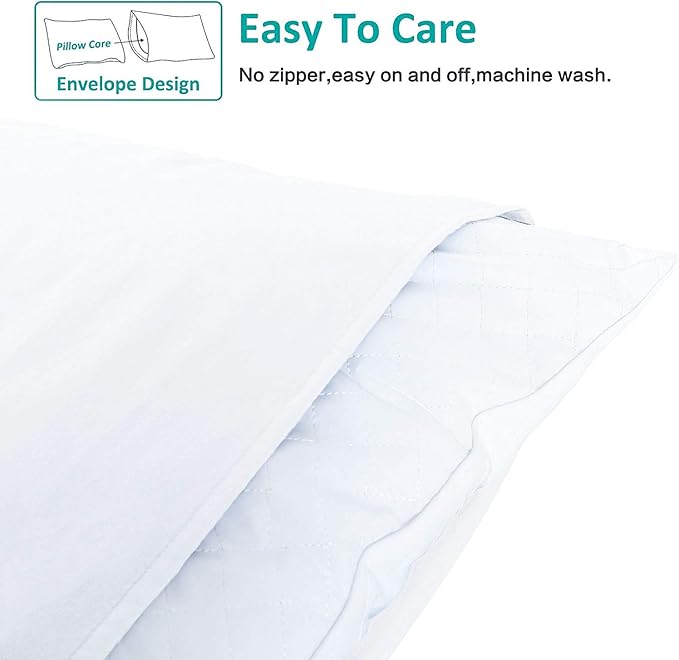 NTBAY King Pillowcase Set - 2 Pack Brushed Microfiber 20x40 Pillowcases - Soft, Wrinkle-Free, Fade-Resistant, Stain-Resistant, White Pillowcases with Envelope Closure - 20x40 Inches, White