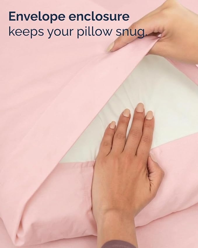 Twin XL 4 Piece Sheet Set - Comfy Breathable & Cooling - Hotel Luxury Bedding for Women, Men, Kids, Teens & Children - 1 Flat & 1 Fitted Sheet & 2 Pillowcases w/ Deep Pockets, Wrinkle Free - Baby Pink