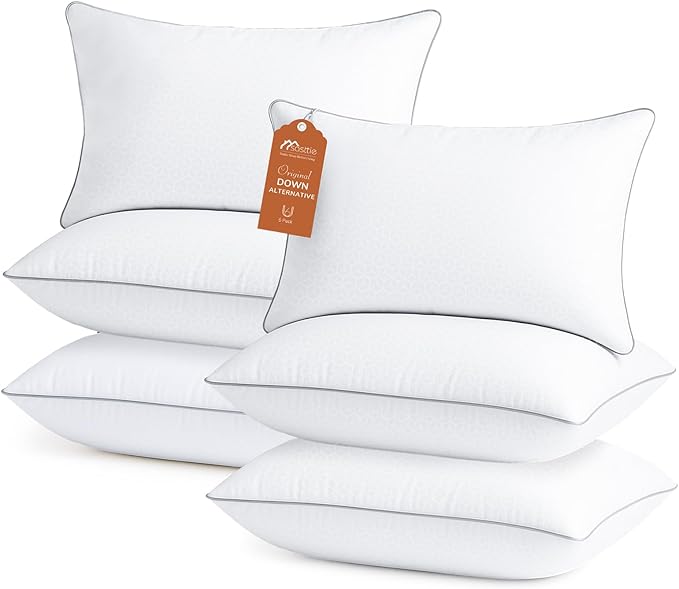 Sasttie Firm King Size Pillows Set of 6, Bed Pillows for Side, Back, and Stomach Sleepers - Oeko-Tex Certified Supportive Down Alternative Plump Filling - Hotel Quality and Machine Washable, 6 Pack