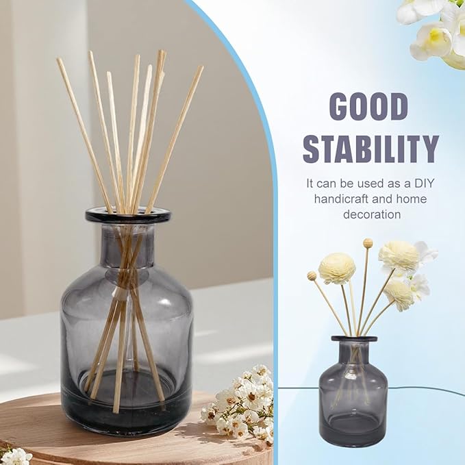 150ml/5oz Empty Glass Diffuser Bottle - Aromatherapy Storage Container - Fragrance Accessories - DIY Replacement for Diffuser Sets (Grey)