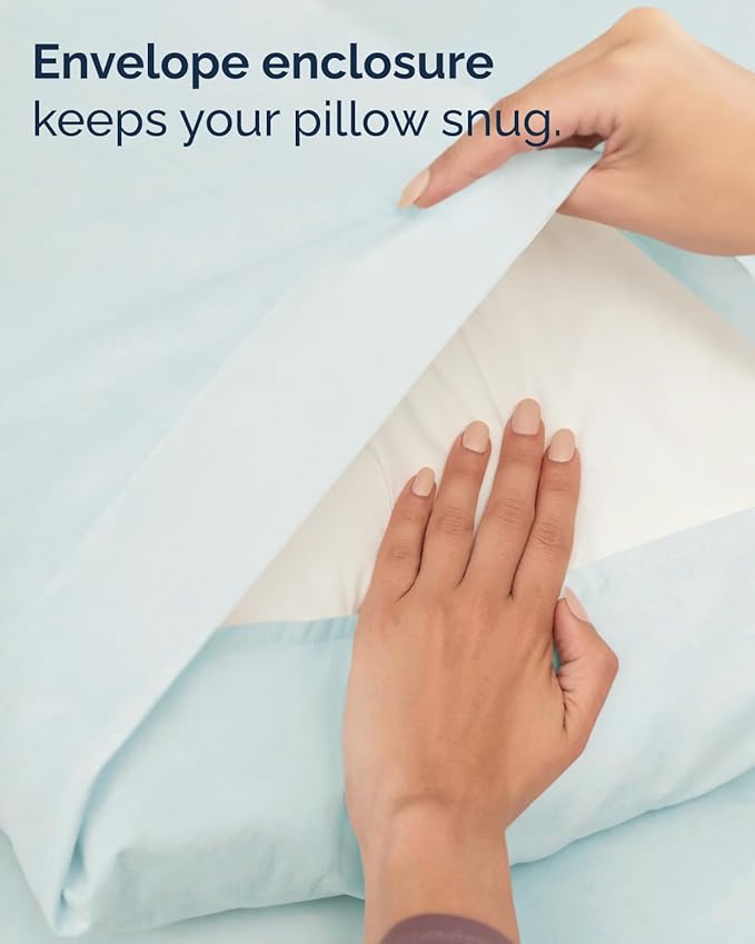 Twin 4 Piece Sheet Set - Comfy, Breathable & Cooling - Hotel Luxury Bedding for Women, Men, Kids, Teens and Children - 1 Flat & 1 Fitted Sheet & 2 Pillowcases w/ Deep Pockets - Wrinkle Free - Ice Blue