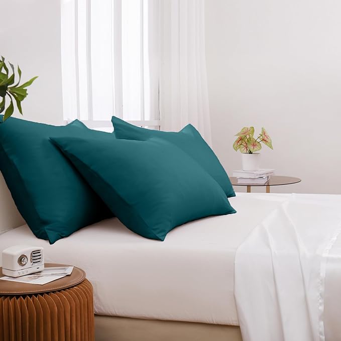 Pillowcases King 12 Pack, 20x36 Pillow Cases with Envelope Closure, Soft Plain Brushed Microfiber Covers Breathable Wrinkle-Resistant, Teal