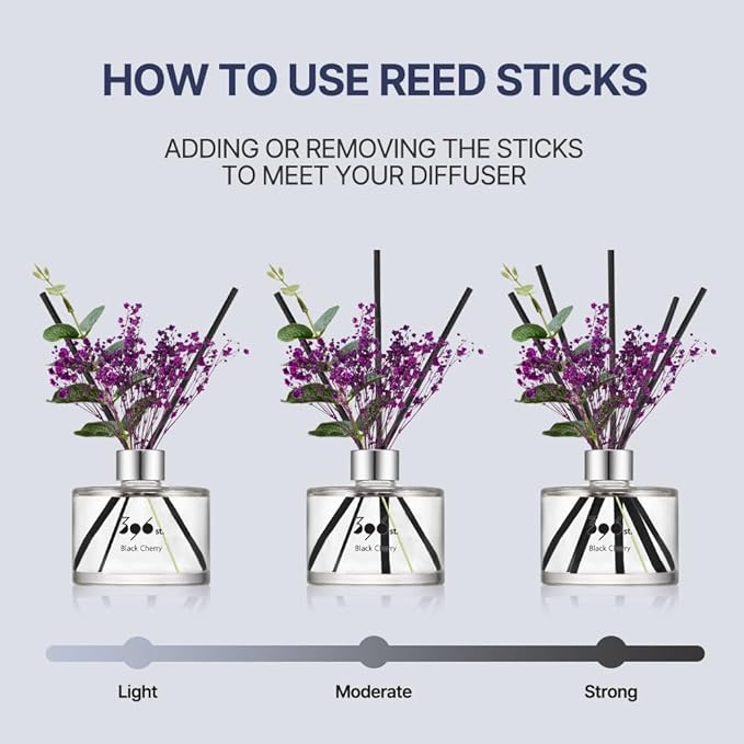 396 st. Preserved Baby's Breath Flower Reed Diffuser, Red Rose, 200ml(6.7oz) / Reed Diffuser Sets, Home Fragrance, Scented Oils, Home & Bathroom Décor