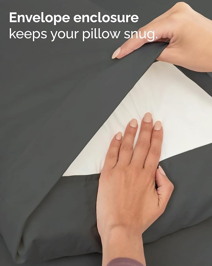 Twin 4 Piece Sheet Set - Comfy, Breathable & Cooling - Hotel Luxury Bedding for Women, Men, Kids, Teens and Children - 1 Flat & 1 Fitted Sheet & 2 Pillowcases w/ Deep Pockets - Wrinkle Free - Charcoal