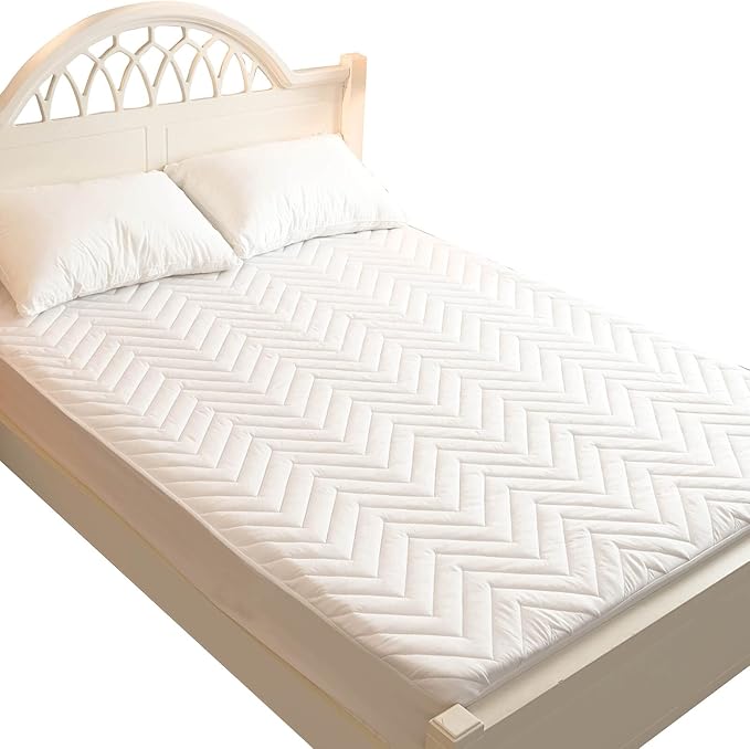 Quilted Waterproof RV Short King Mattress Protector Pad for 72x75 or Short King Cal Bed Elastic Pocket Fitted Sheet Style Matress Topper Cover