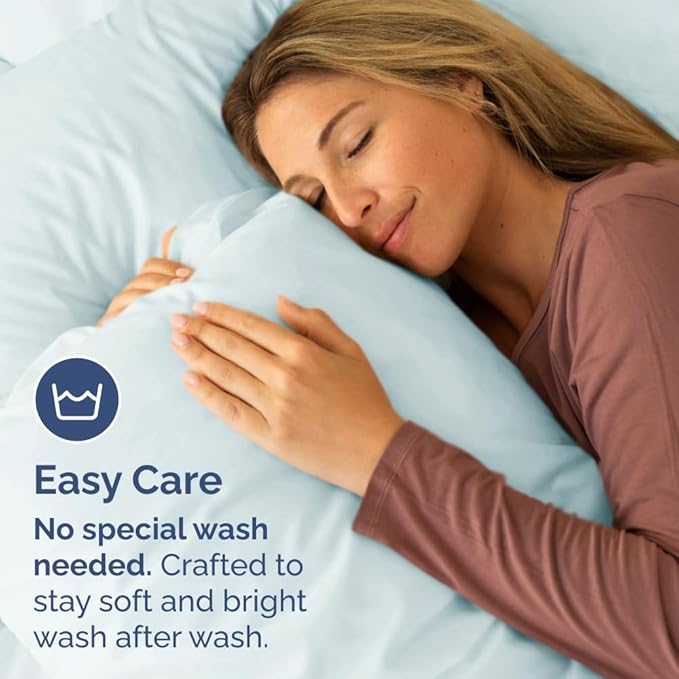 Body Pillowcases Set of 2-20x54 Long Body Pillow Case - Soft Body Pillow Cover for Sleeping & Side Sleepers - Comfy, Breathable & Wrinkle Free - Machine Washable w/Envelope Enclosure (Ice Blue)