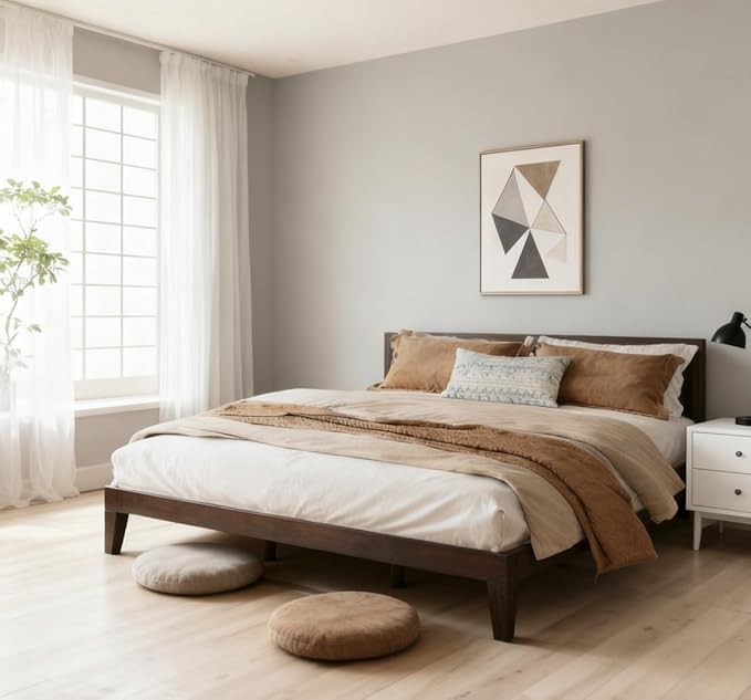 COLAMY 12 Inch Wood Platform Bed Frame，Sturdy Full Size Bed Frame with Wood Slat Support, No Box Spring Needed, Easy Assembly, Espresso