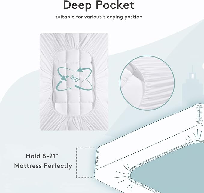 SameBed Mattress Topper Cal King,Extra Thick Mattress Pad Cover for Back Pain,Cooling Mattress Protector with 8-21 Inch Deep Pocket,Overfilled Down Alternative Filling