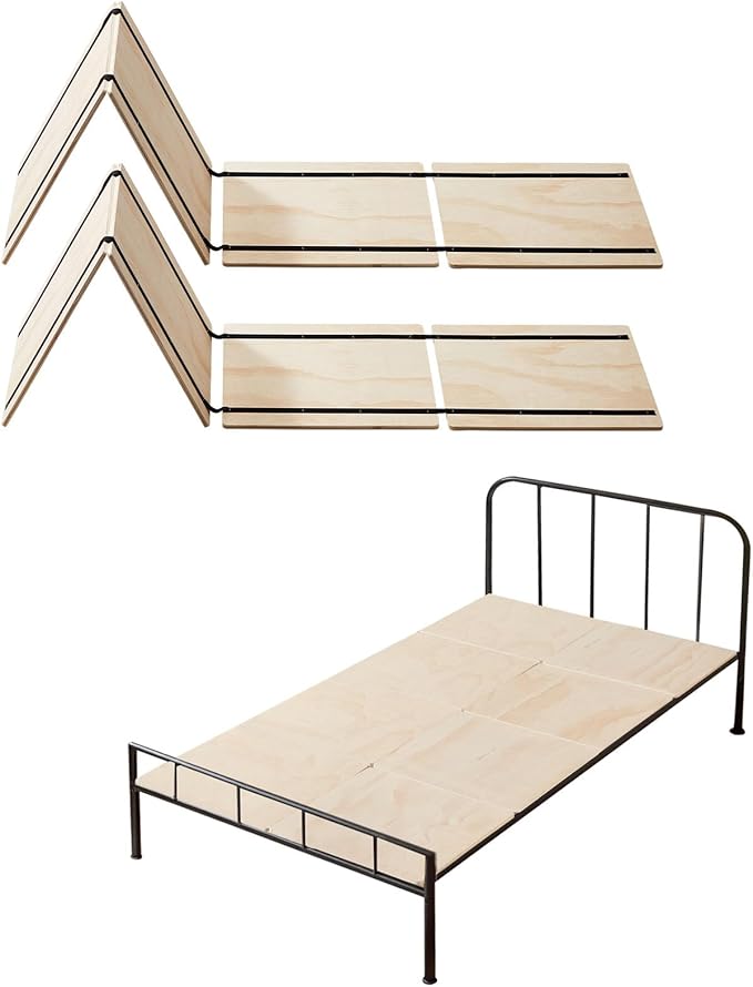 VEVOR Bunkie Board Twin Size, 35" x 71" Foldable Box Spring, 0.4" Thicker Wooden Bed Boards for Under Mattress, Bed Slats with No Assembly Required, Easy-to-use Bed Support Board