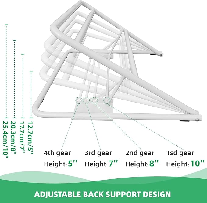 2 Pack Under Mattress Wedge Lifter, 4-Level Adjustable Height Bed Wedge Risers, Heavy-Duty Mattress Elevator for Acid Reflux, Heartburn, GERD and Sleep Support