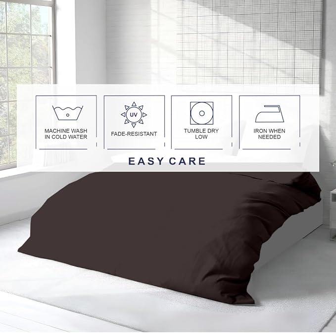Kotton Culture 1 Pc California King Duvet Cover Only-100% Egyptian Cotton 600 Thread Count Ultra Soft Premium Durable Comforter Cover Zipper Closure & Corner Ties- (Chocolate, 104" X 98")