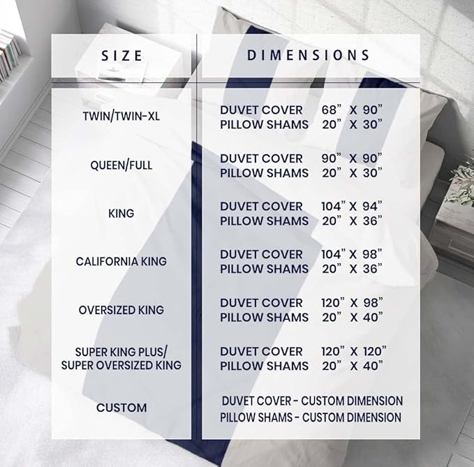 Kotton Culture Custom Duvet Cover -100% Egyptian Cotton 600 Thread Count Soft Breathable Durable Customizable Comforter Cover(Desired Dimensions)- Zipper Closure & 7 Internal Ties-Dashing Blue