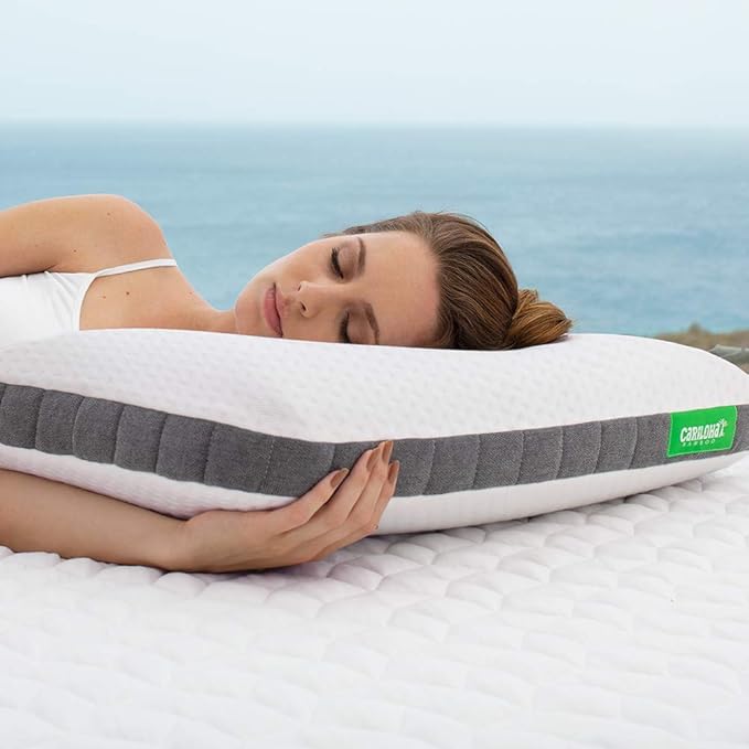Cariloha Luxurious Cooling Classic Pillow | Standard | White | 32"x20" | Viscose Material | Naturally breathable, Hypoallergenic, and Moisture wicking